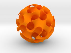 Gyroid, sphere cut in Orange Processed Versatile Plastic: Medium
