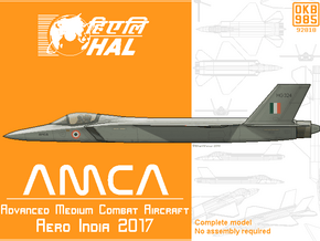 HAL AMCA (Advanced Medium Combat Aircraft) in White Natural Versatile Plastic: 1:144
