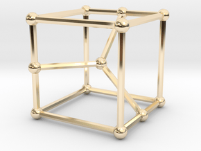 Cubic graph on 12 vertices of girth 5, no. 2 in 14k Gold Plated Brass: Small