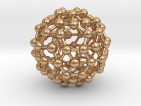 Buckyball / Geometric shape Pendant in Natural Bronze