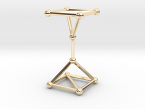 1-connected cubic graph in 14k Gold Plated Brass