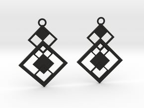 Geometrical earrings no.7 in Black Natural Versatile Plastic: Small