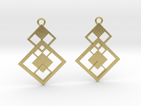 Geometrical earrings no.7 in Natural Brass: Small