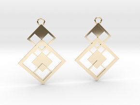 Geometrical earrings no.7 in 14k Gold Plated Brass: Small