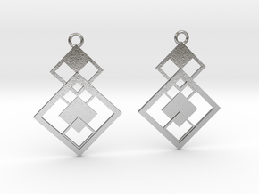 Geometrical earrings no.7 in Natural Silver: Small