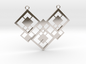 Geometrical necklace no.2 in Rhodium Plated Brass: Large