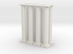 8 Doric Columns 72mm high in White Natural Versatile Plastic
