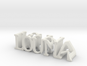 3dWordFlip: LOUNA/PERRIN in White Natural Versatile Plastic