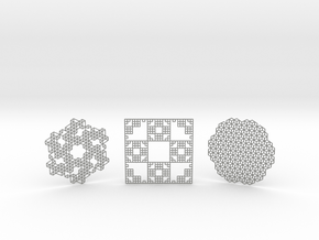 3 Geometric Coasters in Gray PA12
