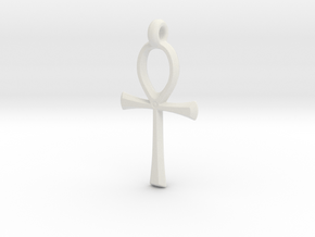 Ankh with hook in White Natural Versatile Plastic