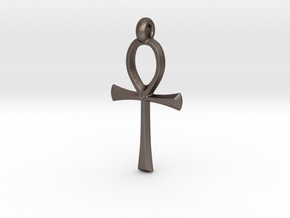 Ankh with hook in Polished Bronzed-Silver Steel