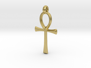 Ankh with hook in Natural Brass