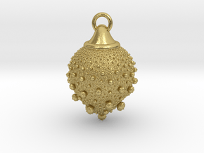 Fractal pendant - Strawberry fields  in Natural Brass