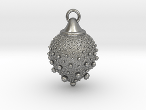 Fractal pendant - Strawberry fields  in Natural Silver