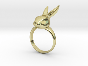 Rabbit ring in 18k Gold Plated Brass
