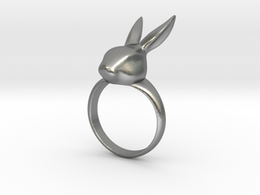 Rabbit ring in Natural Silver