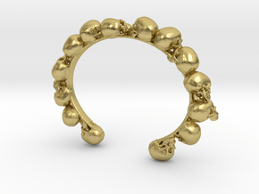 Skull Bracelet  in Natural Brass