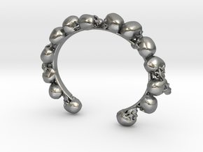 Skull Bracelet  in Natural Silver