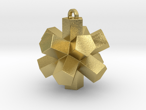 Dodecahedron Pendant in Natural Brass