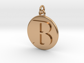 B Pendant in Polished Bronze (Interlocking Parts)