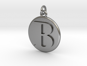 B Pendant in Natural Silver (Interlocking Parts)