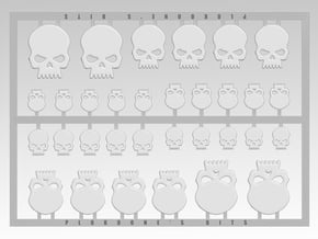 Skull 1 Vehicle Icons in Tan Fine Detail Plastic