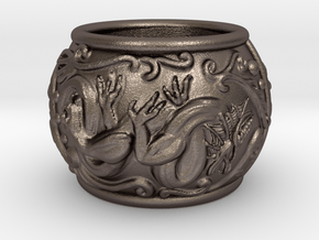 Dragon bracelet in Polished Bronzed-Silver Steel: Small