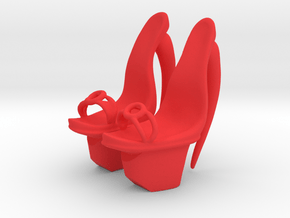 Star Burst Platform Shoes in Red Processed Versatile Plastic: Small