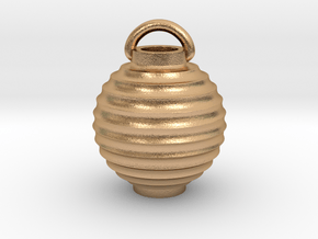 Paper Lantern Pendant, round in Natural Bronze