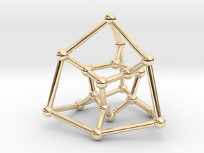 Desargues graph (v. 2) in 14k Gold Plated Brass: Small