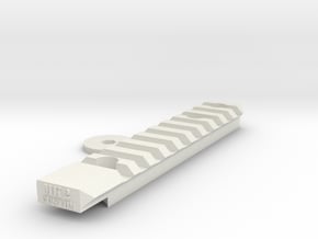 KC-02 Top Rail with captive hop screw in White Natural Versatile Plastic