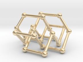 Knot 8_19 in BCC lattice in 14k Gold Plated Brass: Small