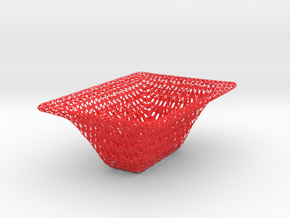 Basket stylized in Red Processed Versatile Plastic: Medium