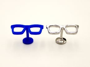 Hipster Glasses Cufflinks in Rhodium Plated Brass