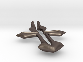 Madrid 2-Part Cross (Outer) in Polished Bronzed-Silver Steel
