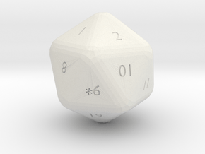 20 sided die in White Natural Versatile Plastic: Small