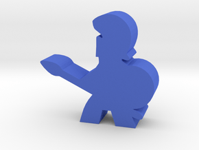 Game Piece, Greek Soldier, Spear in Blue Processed Versatile Plastic