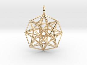 Metatron's Compass 35mm - 4D Vector Equilibrium in 14k Gold Plated Brass