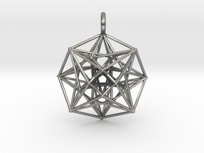 Metatron's Compass 35mm - 4D Vector Equilibrium in Natural Silver