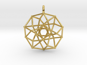 4D Archimedean Hyperform Toroidal Projection w rin in Polished Brass