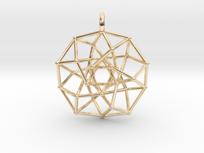 4D Archimedean Hyperform Toroidal Projection w rin in 14k Gold Plated Brass