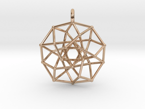 4D Archimedean Hyperform Toroidal Projection w rin in 14k Rose Gold