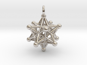 Stellated Dodecahedron small in Rhodium Plated Brass