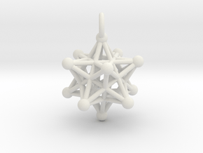 Stellated Dodecahedron small in White Natural Versatile Plastic