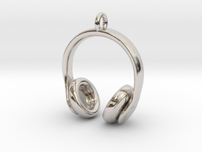 Headphones Jewel in Rhodium Plated Brass