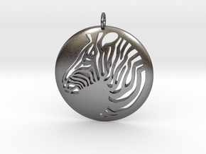 Zebra Round  Pendant  in Polished Nickel Steel