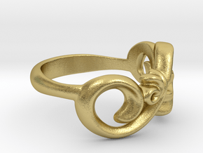 Style minimalist design word ring in Natural Brass: 7 / 54