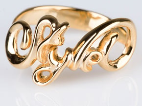 Style minimalist design word ring in 14K Yellow Gold: 7 / 54
