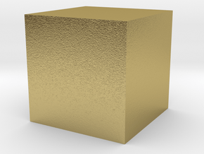 3D printed Sample Model Cube 1.95cm in Natural Brass: Small