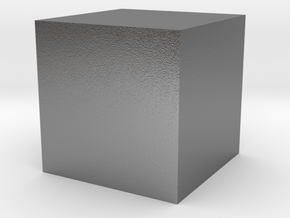 3D printed Sample Model Cube 1.95cm in Natural Silver: Small